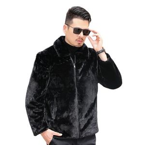 Cappotto in pelliccia di visone sintetico da uomo Coltiva la giacca con zip morale Giacca invernale calda eco-friendly