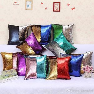 Home Decor 40X40cm Color Changing Reversible Pillow Case DIY Mermaid Sequin Colorful Cushion Cover Magical Throw Pillowcase XDH0418