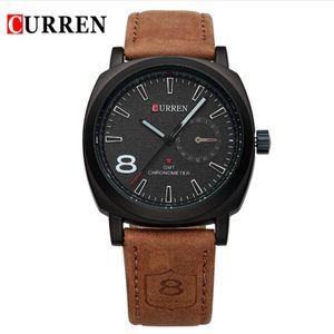 Curren Nya Män Lysande Quartz Watch Fashion Sport Läderband Armbandsur Montre Homme Orologio di Lusso Relogio Masculino 8139 Chrono Relogioes