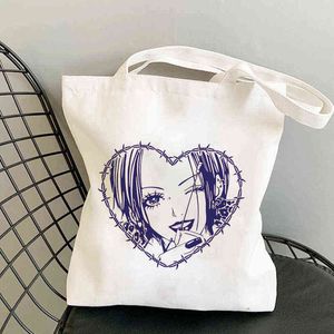 Nxy Shopping Bags Bolsos De Compras Para Mujer Bolsa Mano Lona Con Estampado Harajuku Estilo Kawaii Manga Ren Honjo 0209