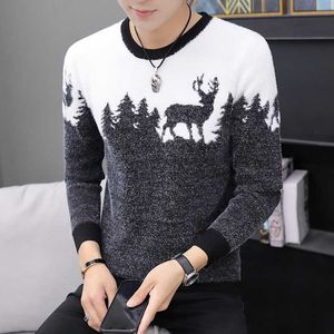 2020 Sweater Mens Clothing New Fall Winter Long Sleeve Plus Size Knitted Clothes High Quality Korean Style Slim Fashion Man Tops Y0907