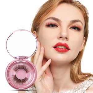 1 Pair 3D Kolorowe rzęsy norki z lustrzanym pudełkiem grube miękkie miękkie miękkie rzęs przedłużenie halloween party piękno makeup rzęsy