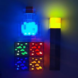 Lampara Led Mineros al por mayor-Luces de noche LED LED Antorcha creativa Carga Lámpara de minero Color Cambio de Botella Dibujos animados Juego Periférico Modelo Luz de juguete