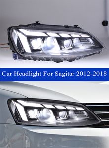 VW Sagitar LED Dinamik Dönüş Sinyal Far Montajı Yüksek Işın Açısı Göz Aksesuarları Lambası 2012-2018