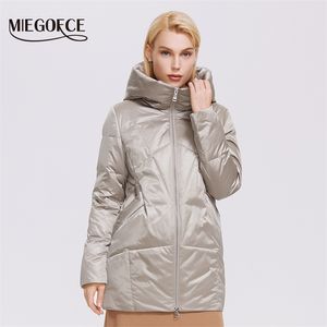 Miegofce jesień zima styl panie kurtka średniej długości luźne poliester bawełniane damskie płaszcz parki D21615 211018