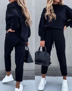 Women Two Piece Set Fashion Spring Autumn Long Sleeve Top And Pant Plus Size Loose Solid Color Casual Sport Suits Pregnant Women's Tracksuit