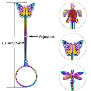 Fumar arco-íris portátil Ajustável Herb Cigarro Cigarro Suporte Ring Fit Corrido Clipe Forma Animal Design Inovador Bracket de Charuto DHL