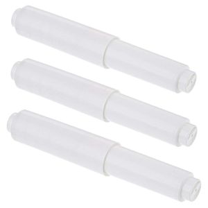 Toilet Paper Holders 3pcs White Home ABS Plastic Easy Install Spring Accessories Bathroom Roll Holder Adjustable Replacement Rod