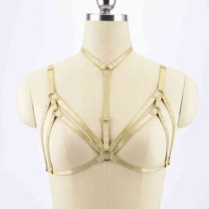 Kvinnor Fetisch Body BDSMBondage Harness Tops Cage Bra Bondage Underkläder Göte Harness Belt Exotic Bustier Halter Rave Wear