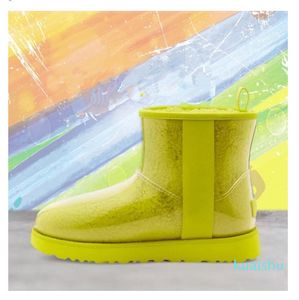 2021 diseñador Australia clásico transparente Mini botas Sand Dune Mini botón Australia mujeres niñas botas de nieve media rodilla corta 3