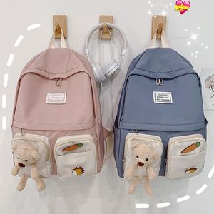 Backpack Cute Kawaii Bear Nylon Women Large Capacity Korean/Japanese Student Bookbags School Bag Teens Girls Travel Mochila