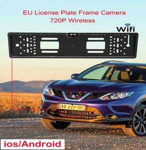 جديد الاتحاد الأوروبي لوحة ترخيص إطار الكاميرا اللاسلكية واي فاي سيارة كاميرا الرؤية الخلفية 1080 وعاء HD وقوف السيارات نظام العكسي HD كاميرا لاسلكية