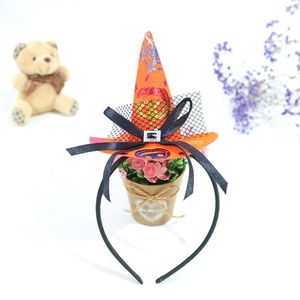 Decoração de Halloween Headband Abóbora apontou chapéu infantil da escola festa de festa de festa adereços 11 * 22 cm x0821d 100 pcs