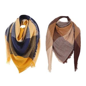 Woman Winter Scarf Knitted Plaid Warm Scarf Shawl Women's Wrap The Body Head Triangle Scarf Warm In Autumn Winter