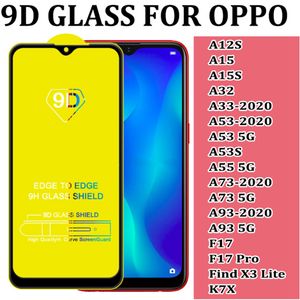 fOR OPPO A12S A12 A15S A32 A33 A53 A53S A73 A93 2020 5G F17 PRO FIND X3 LITE K7X 9D FULL COVER TEMPERED GLASS SCREEN PROTECTOR