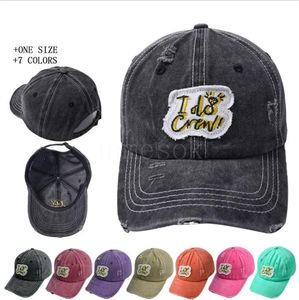 Bordado bordado chapéu de beisebol louco letras ao ar livre esportes sol caps 7 cores tampão de camionista festa favor DD179