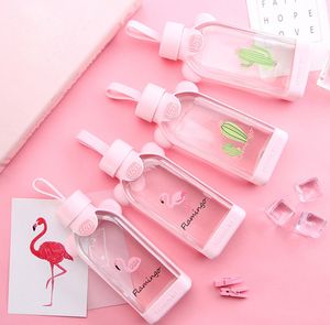 A mais recente caneca de copo de leite de café de 12oz, manga de silicone de vidro flamingo quadrado, uma variedade de estilos para escolher, suporte para logotipos personalizados
