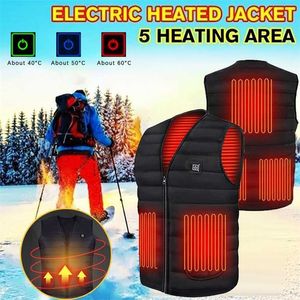 Women Winter Smart Heating Cotton Vest USB Infrared Electric men Outdoor Flexible Thermal Warm Jacket 211120