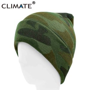 Klimat kamouflage beanie hatt män mönstringar män vinter varma hattar mössor camou hatt militär armé cool stickad beanie hatt för män Y21111