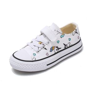 Unicorn Children Print Rainbow Boy Autumn Cute Canvas Kids Girls Casual Sneakers Teenage Shoes 210303