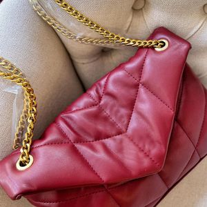 Autumn And Winter Women's Shoulder Bags Chain Letter Postman Bag Sheepskin Making Feel Soft High Fashion Temperament Hardware LOGO Size 29cm