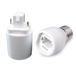 PBT G24Q G24 to E27 Lamp Holder Converter for LED Halogen CFL Light Bulb Lamp Adapter E27-G24