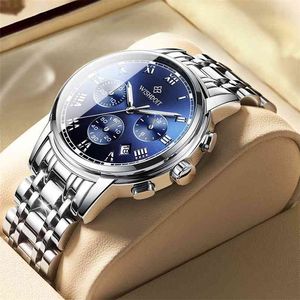 DOIT Fashion Men's Watch Stainless Steel Top Brand Luxury Sports Chronograph Quartz Watch Men Relogio Masculino 210804
