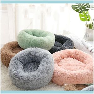 Hus Kennels Aessories Tillbehör Hem Gardensuper Soft Plush Mat Dog Bäddar för stora hundar Bed Labradors Round Cushion Pet Product Aessorie