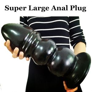 Massaggio Super enorme grande plug anale Dildo in silicone senza vibrazioni Massaggio dell'ano nero dilatatore anale Giocattolo erotico del sesso dildo anale gigante butt plug