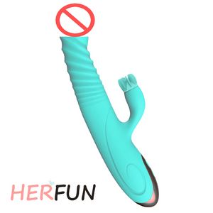 Großhandel G Fleckkaninchen-Kanierender Vibrator 10 Geschwindigkeiten 3 Motor Dual Vibration Sex Erwachsener Spielzeug Klitoris Stimulation Produkte für Frau Dame Gifs [Versand aus USCA Warehouse]