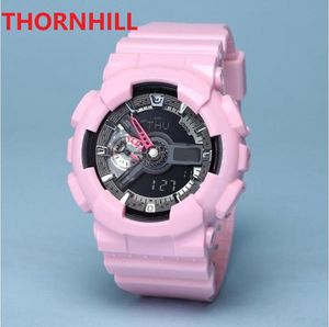 Outdoor Sports Men's Women Quartz Watch Digital LED Dual Display Vattentät stötsäker Världstid PU med automatisk handhöjande ljus armbandsur