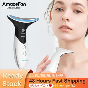 Smilefan Neck Urządzenie urody 3 kolory LED PON Therapy Skin Carelemy Podnoszenie Neck Skóra Dokręcić Anti Wrinkle Massager 220224