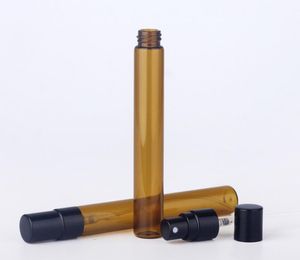 10 ml boş amber cam püskürtme şişesi küçük atomizer parfüm şişeleri gümüş / altın /