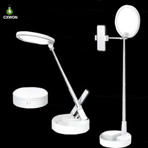 Folding Table Lamp 54LEDs USB Rechargeable Dimmable Office Lamp Wireless Use Touch Button Reading Light Night Light