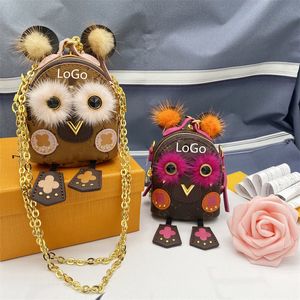 2022XIN designer lady's bag, high quality cross shoulder mini zero purse round Owl bag
