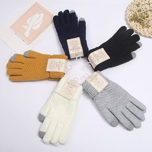 Brushed Knitte Lady Jacquard Touch Screen Luvas Japão Korea Estilo Novo Cashmere Mantenha a luva de inverno quente