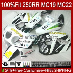 Honda CBR 250RR için Enjeksiyon Kalıp Kuramları 250RR 250CC 1988-1989 Bodys 112HC.118 CBR250 RR CC 1988 1989 MC19 88-89 CBR250RR 88 89 OEM Tam Kiti Beyaz Parlak