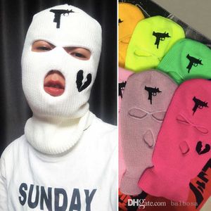 Haftowane trzy dziury Maska narciarska Kapelusze dla mężczyzn i kobiet Dzieci Halloween Christmas Day Little Gifts