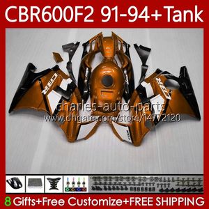 Vücut Metal Honda Bodywork CBR600F2 için Metal Turuncu Kiti 600CC 600FS 63NO.183 CBR 600 600F2 91-94 CBR600 F2 FS CC 91 92 93 94 CBR600FS CBR600-F2 1991 1992 1993 1994 Fairing + Tank