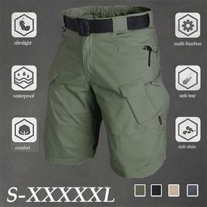 City Tactical Shorts Five-Point Byxor Vattentät Plaid Män Militär Cargo Special Forces Army Fan Work Pant Big Storlek 5xl 210713