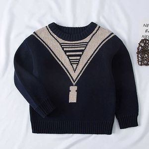 Kids Sweaters Pullover Tops Naval Style Baby Girls Boys Sweaters Pullover Autumn Winter Baby Girls Boys Knitting Clothes Y1024