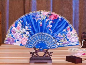 23cm Chinese Floral Vintage Folding Fan Wedding Christmas Decoration Baby Shower Home Decor Kids Birthday Party Supply