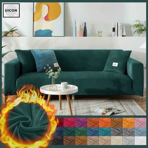 Stoelhoezen Elastische Fluwelen Couch Cover Sofa Groene Snipcovers voor Huisdieren Chaselong Protector L Vorm Anti Stof Machine Wasbaar