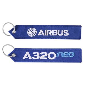 20 stks Airbus Sleutelhanger Telefoon Banden Borduurwerk A320 Sleutelhanger Ketting Luchtvaart Gift Band Lanyard voor Bag Rits
