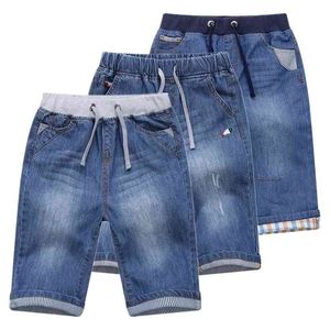 Pojkar Jean Shorts Summer Märke Design Tryck Broderi Gitter Kids Denim för Teen 2-14Years Wear DWQ101 210723