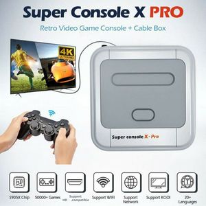 Super console x pro HD 4K HDTV Uscita 64G / 128G Host nostalgico Mini console portatili Arcade Kids Retro Game Emulator può memorizzare 40000 giochi DHL gratuito