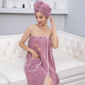 Wholesale towel bath skirt resale online - Towel set Soft Coral Fleece Woman Bath Absorbent Quick Drying Skirts Warm Comfort Shower Washcloth For Home El