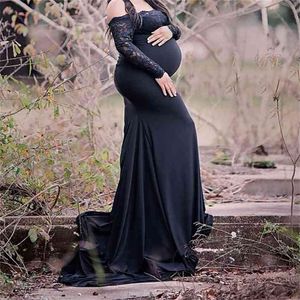 Abiti premaman per Po Shoot Abito da gravidanza in chiffon Pografia Puntelli Maxi abito Abiti da donna incinte 210922