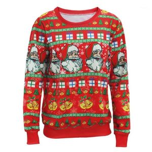 Kvinnors tröjor Partihandel-Santa X-Mas Tree Reindeer Mönstrad tröja som anländer Ugly Christmas för män Kvinnor Middle Long Pullovers A2