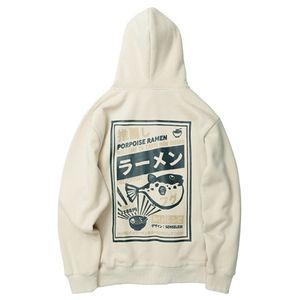 Märke män hoodies sweatshirts mode japansk stil förtjockad hooded puffer fisk print män utomhus sportkläder jacka hip hop 210813